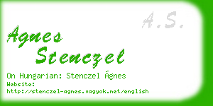 agnes stenczel business card